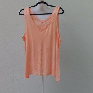 Gilligan & O'Malley Top Women's Pajama Large Peach Sleeveless Knit